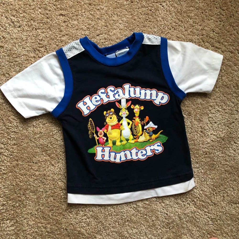 Kids vintage pooh shirt y2k heffalump piglet tigger 3t jersey shirt sleeve navy